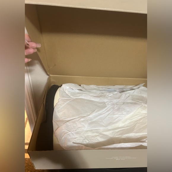 Barely used Just fab Bone color tall black rubber bottom boots- size 8 - Picture 12 of 16